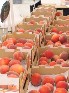 peaches at the farmers market