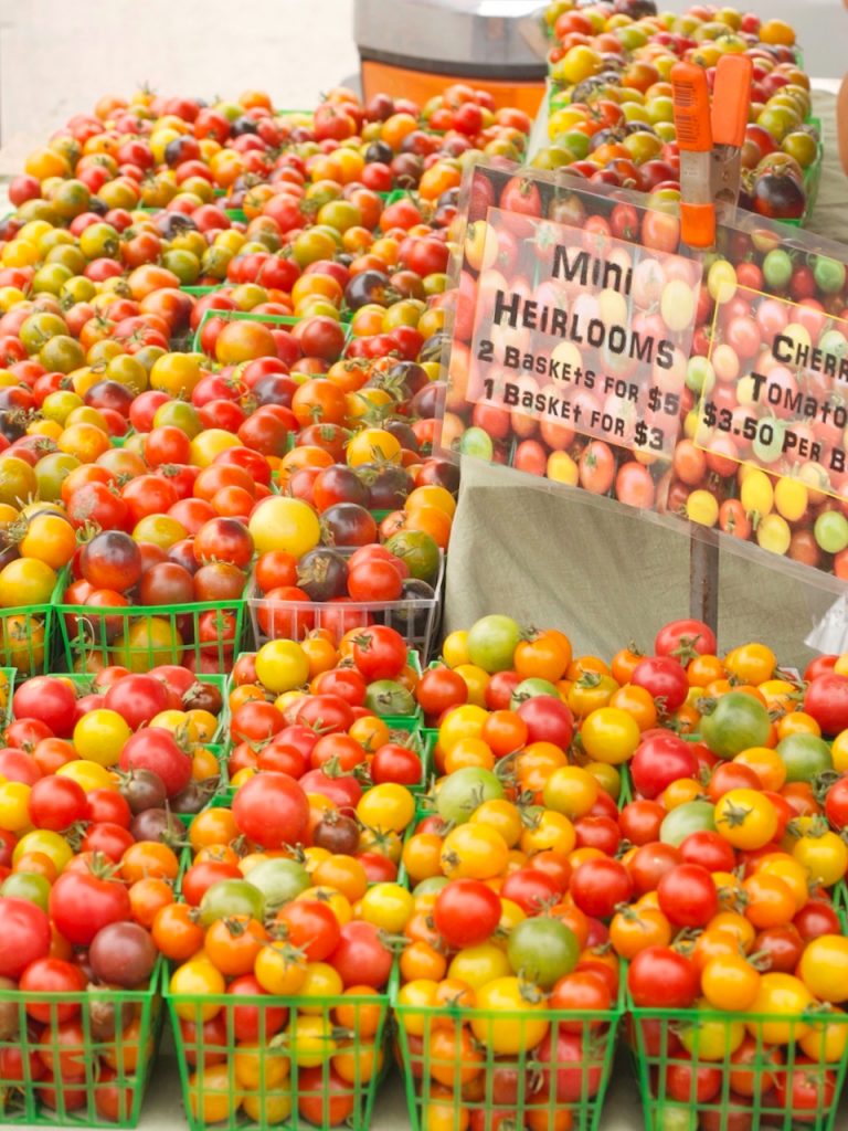cherry tomatoes at the farmers market