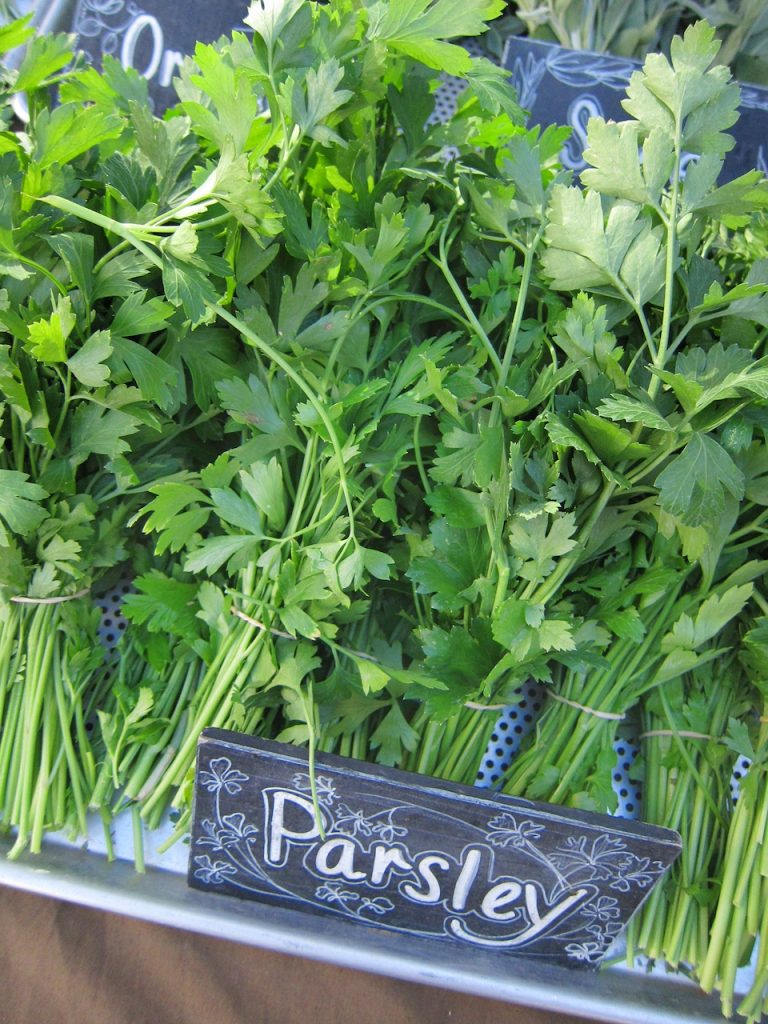 parsley at the farmers market