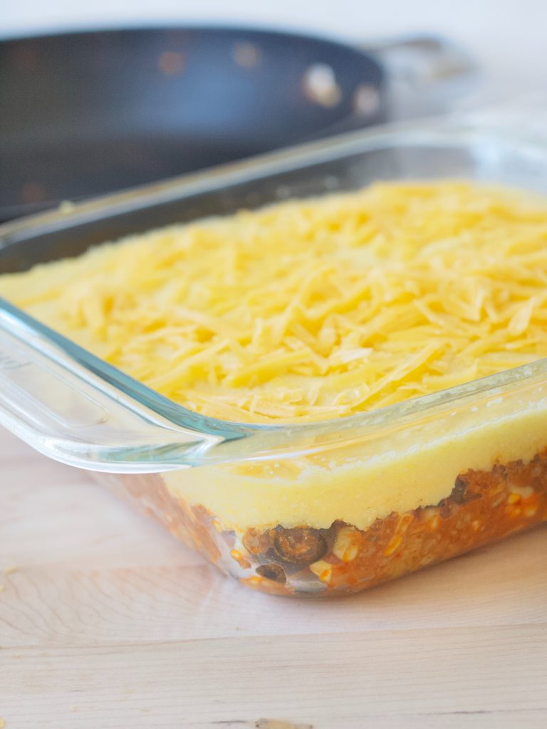 Tamale Pie With Fresh Corn and Buttery Cornmeal Topping