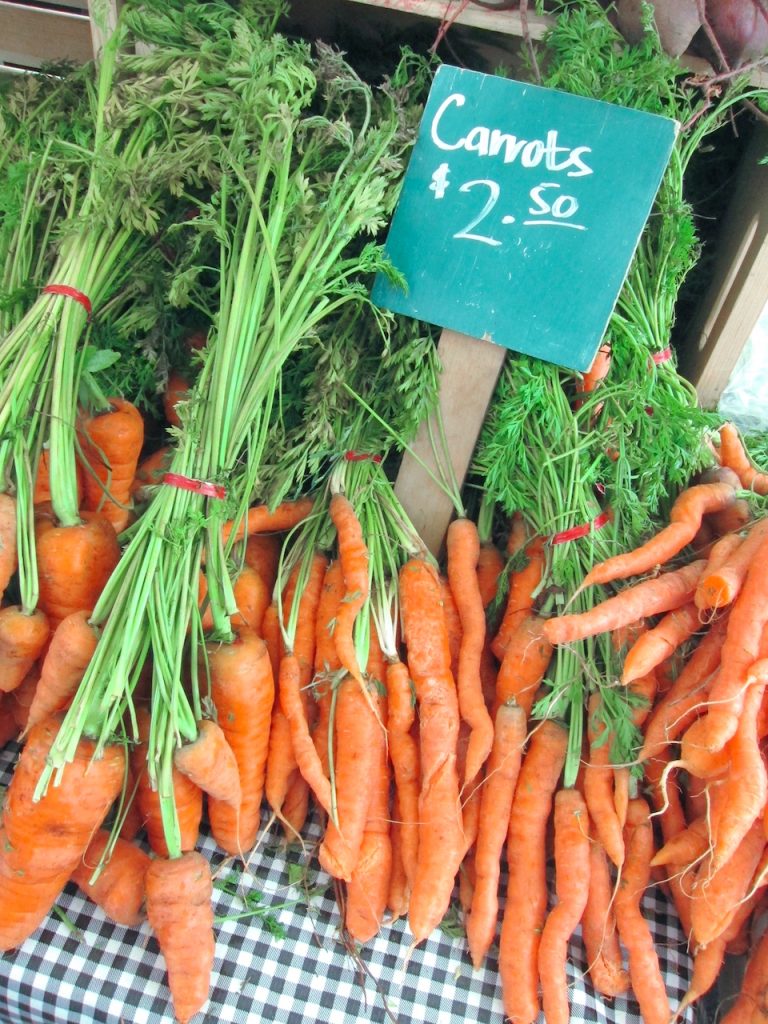 carrots at the farmers market