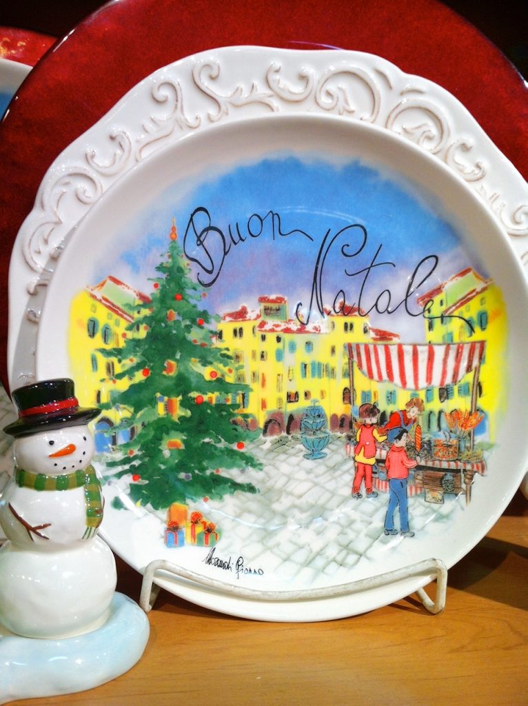 Christmas plate with farmers market picture