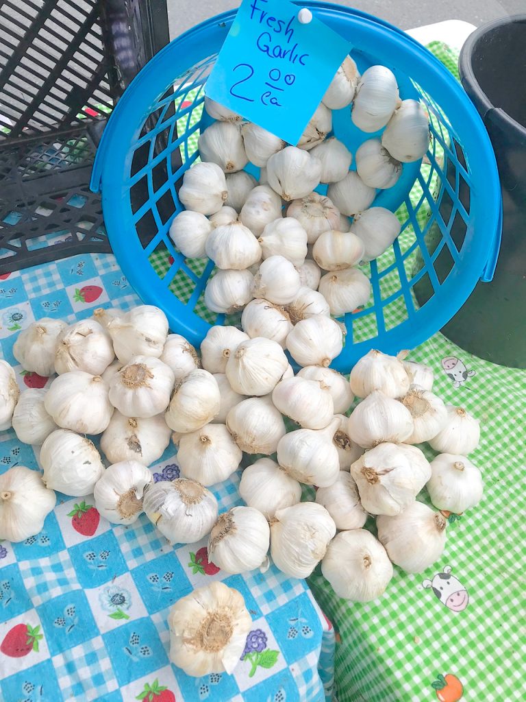 garlic at farmers market
