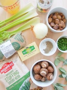 ingredients for Chestnut and Mushroom Stuffing With Sausage