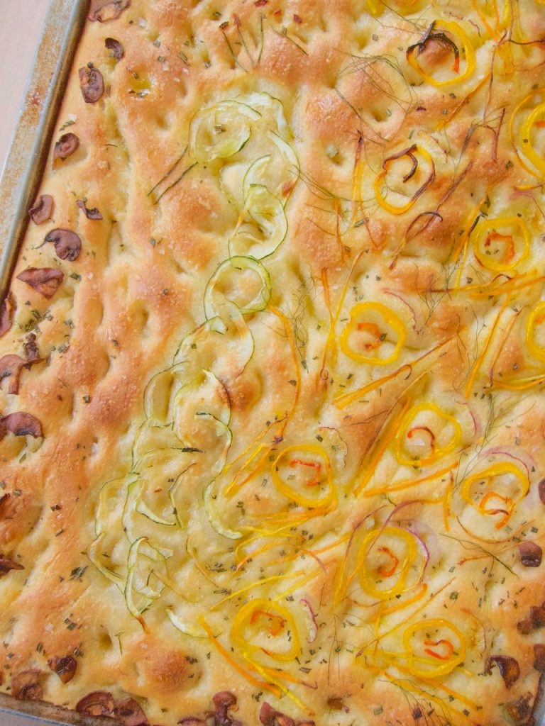 baked decorated Focaccia Bread