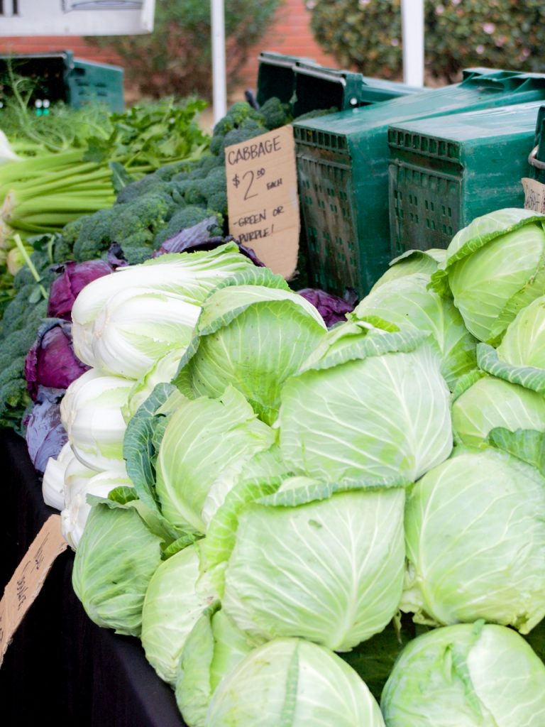 cabbage at the farmers market