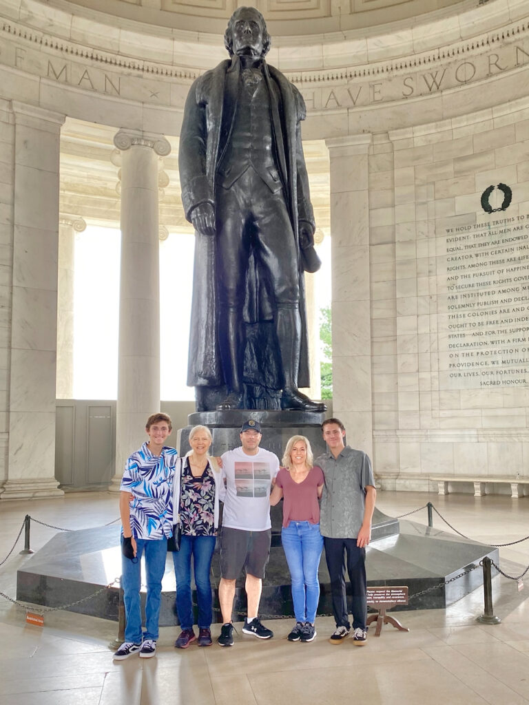 standing at the Jefferson Memorial