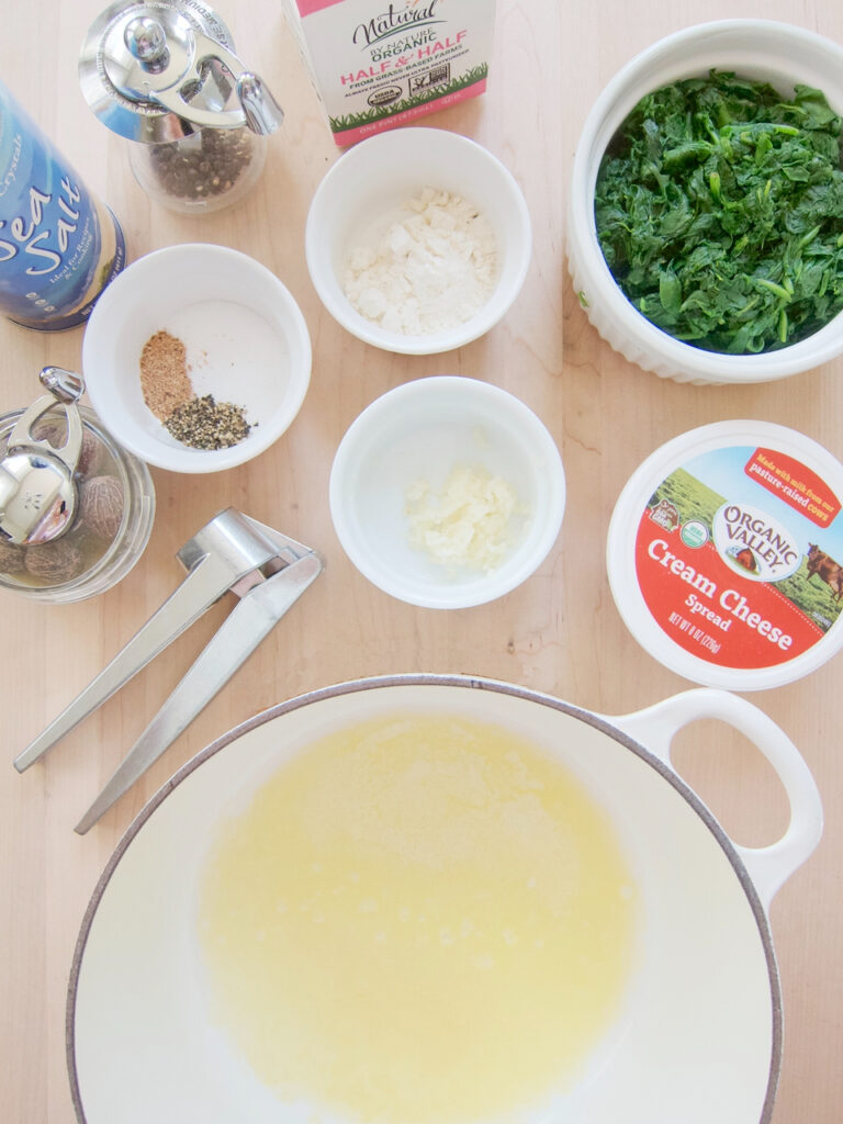 ingredients for creamed spinach 1