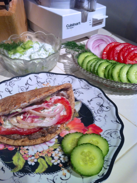 Gyro Burgers With Tzatziki Sauce