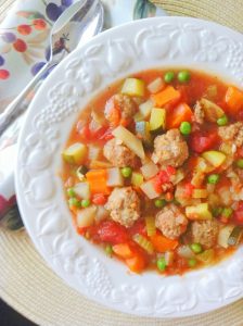 Italian Minestrone With Meatballs