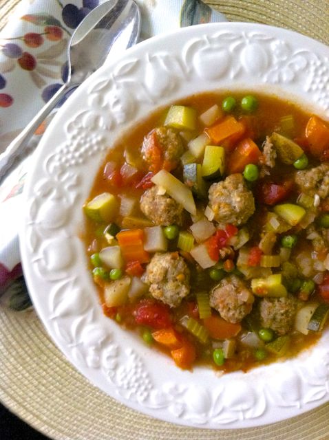 Italian Minestrone With Meatballs