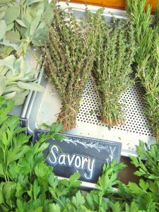fresh savory at the farmers market