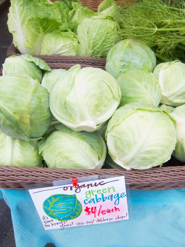 cabbage at the farmers market