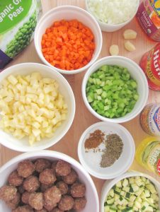 ingredients for Italian Minestrone With Meatballs
