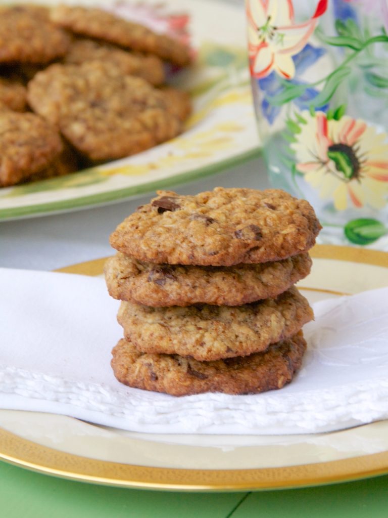 stack of organic chocolate chuck cookies