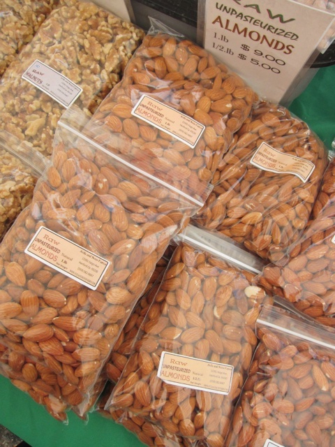 almonds at the farmers market