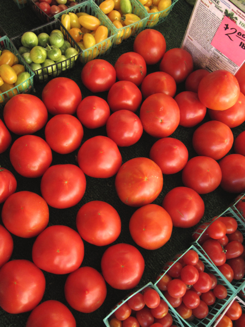 tomatoes at farmer's market