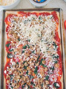 unbaked Deep Dish Mediterranean Pizza