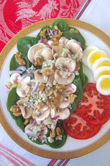 Mushroom and Spinach Salad