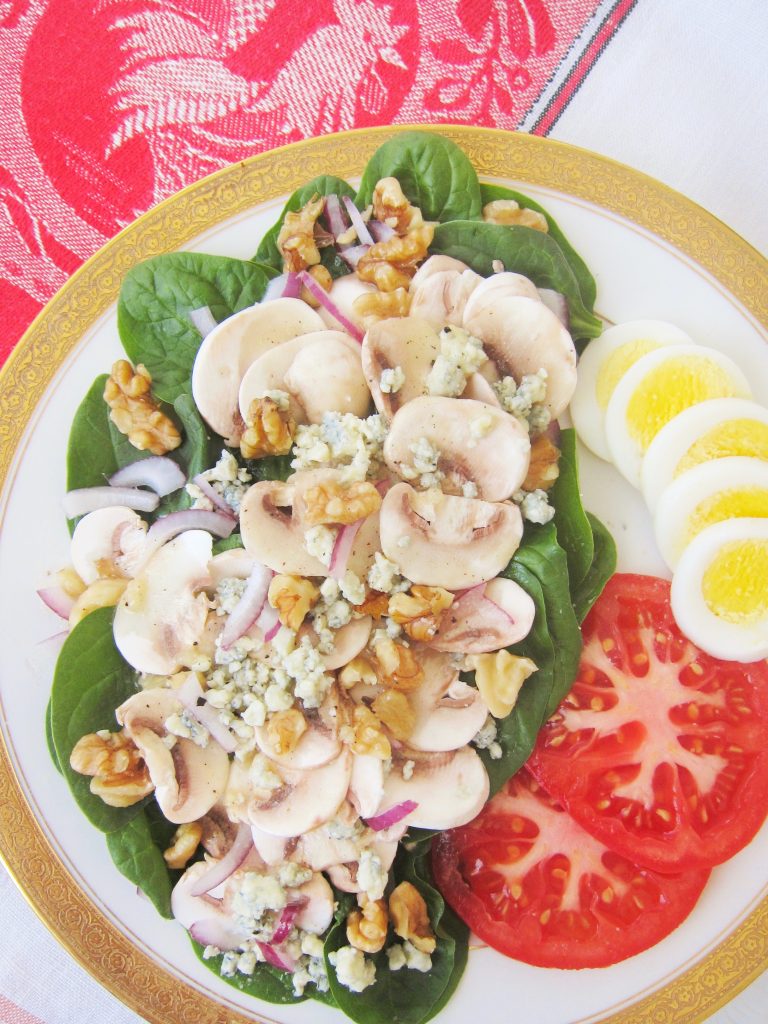 Mushroom and Spinach Salad