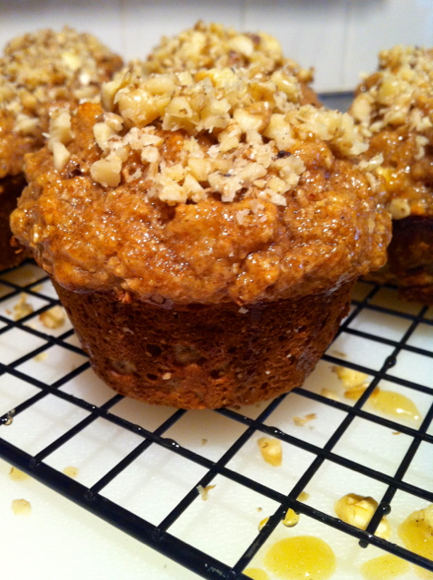 Honey Glazed Apple Bran Muffins