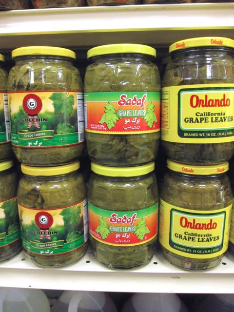jars of grape leaves