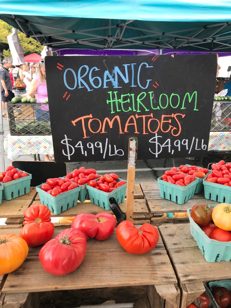 tomatoes at the farmers market