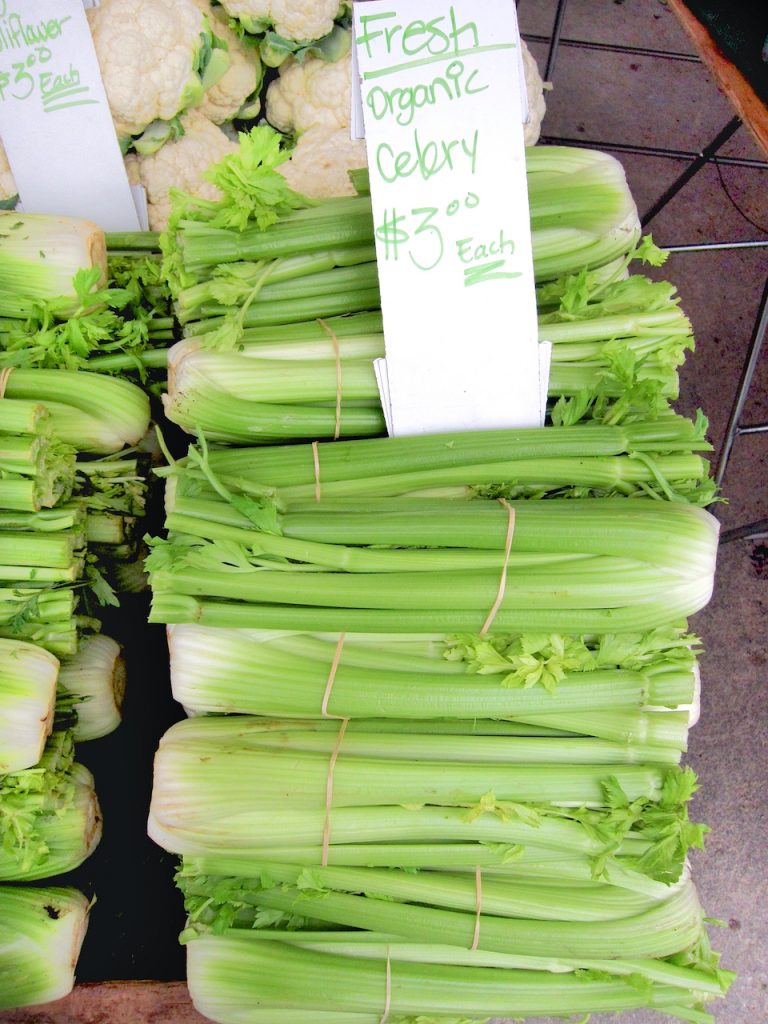 stack of celery