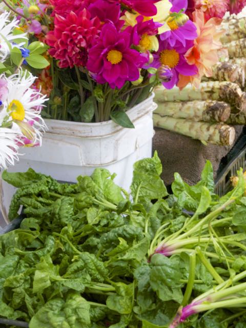 spinach and flowers