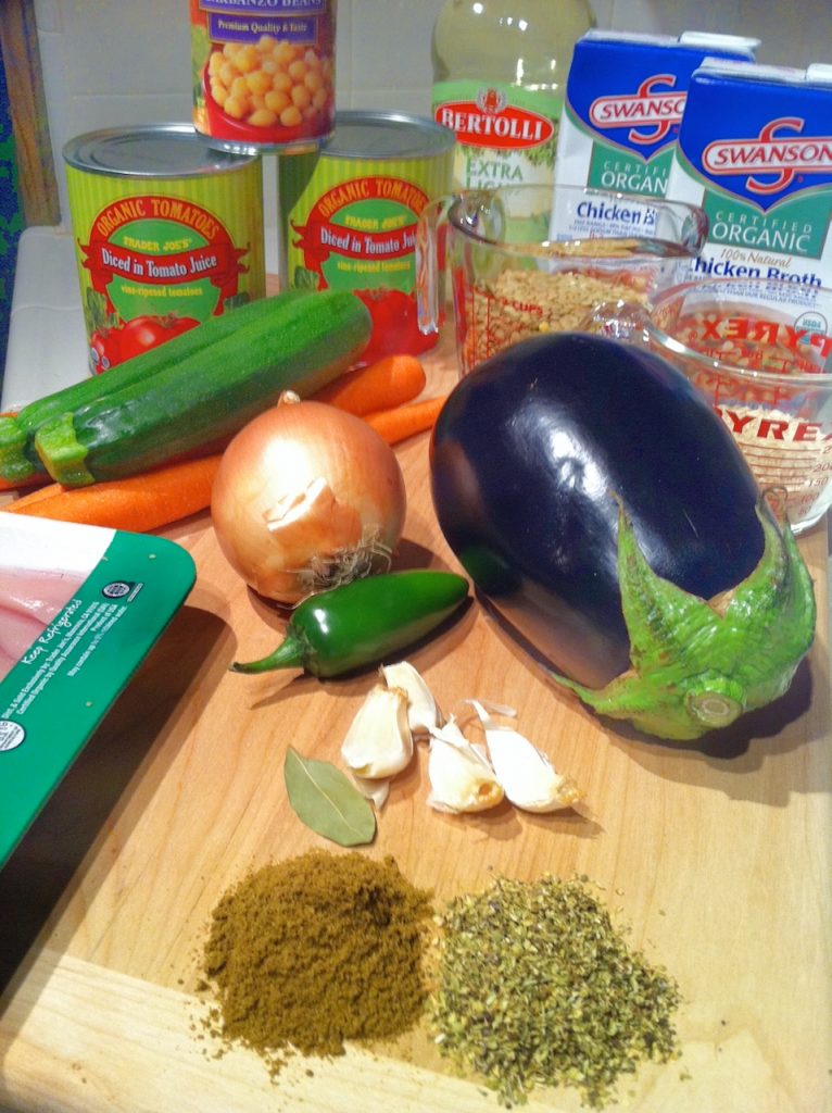ingredients for spice lentil chili