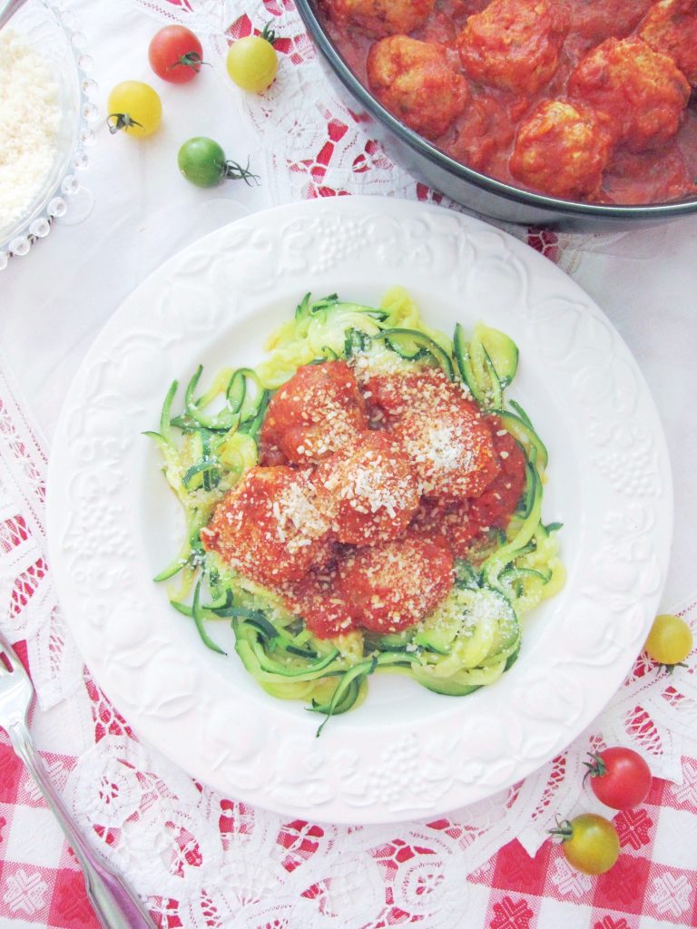 Vegetable Spaghetti and Turkey Meatballs