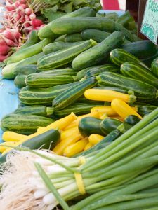 summer squash at the farmers market