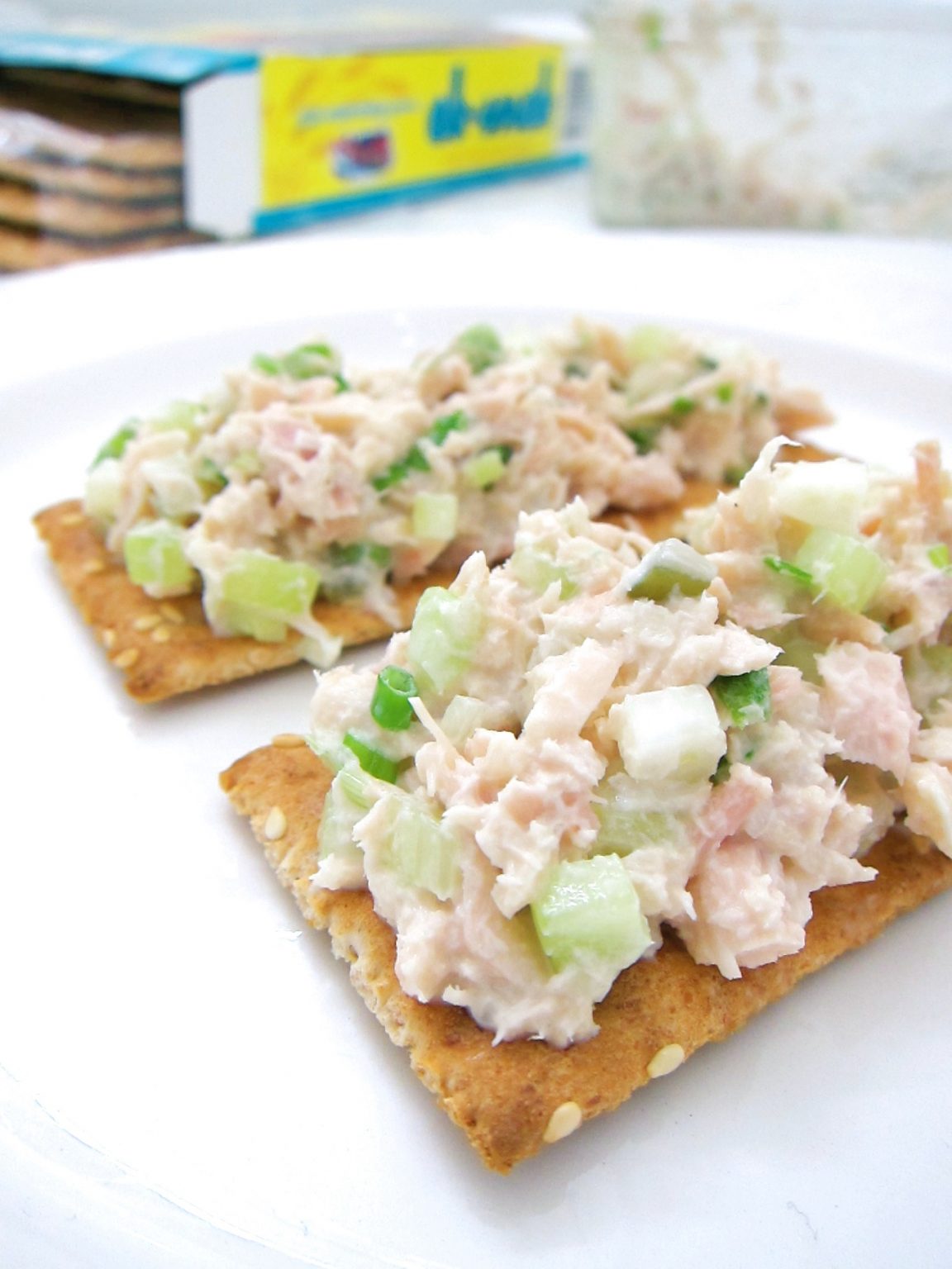 Tuna or Wild Salmon Salad on Crackers Dolly’s Kettle