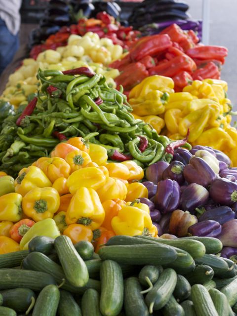 cucumbers and sweet peppers