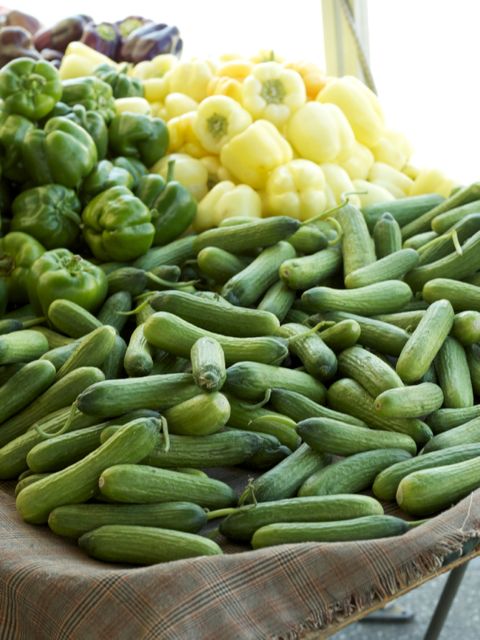persian cucumbers at farmer's market