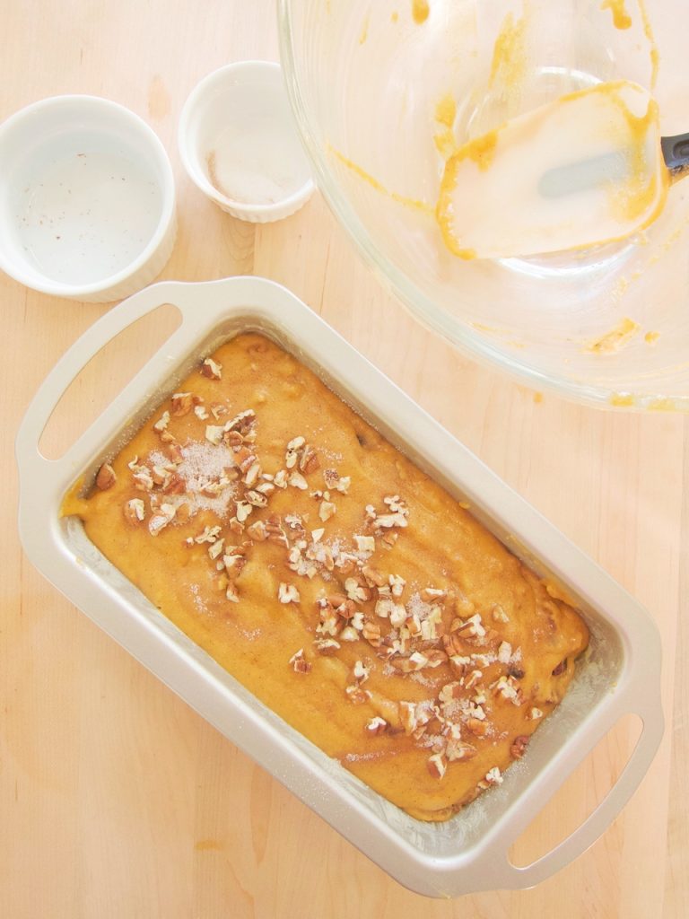 unbaked Pumpkin Bread With Dates and Pecans