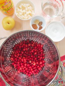 ingredients for Cranberry Apple Pear Chutney