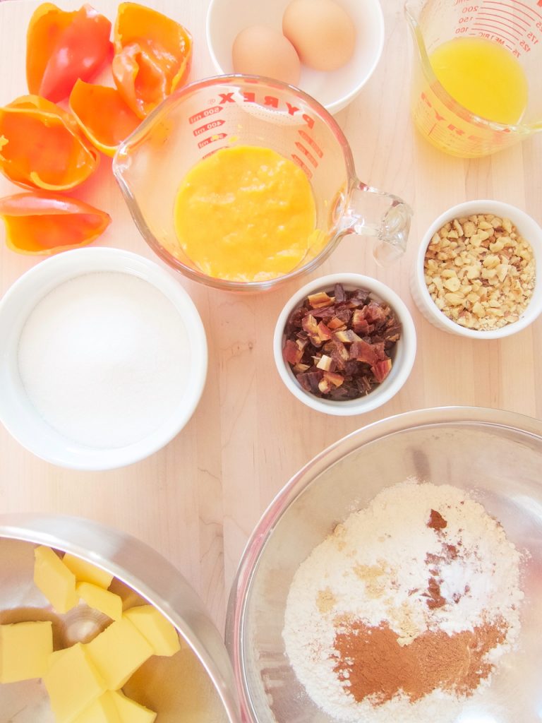 ingredients for Persimmon Bread With Walnuts and Dates