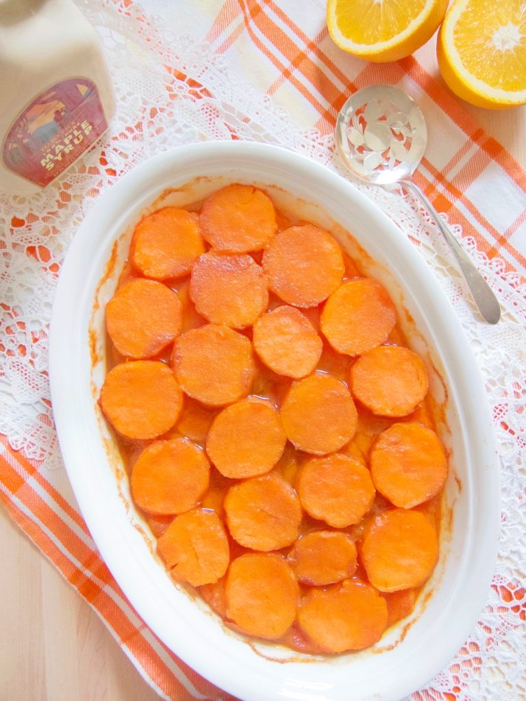 Scalloped Sweet Potatoes With Maple Orange Sauce