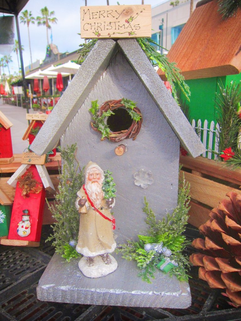 grey Christmas bird house