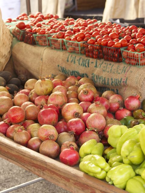 pomegranates at farmers market