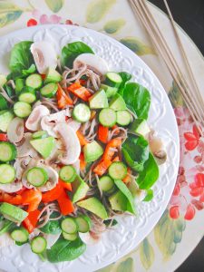 Garden Salad with buckwheat noodles
