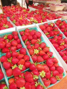 strawberries at farmers market