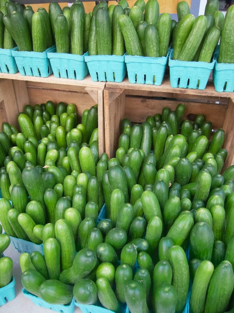 cucumbers at the farmers market