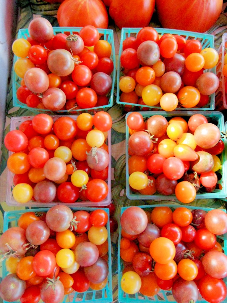 cherry tomatoes at the farmers market