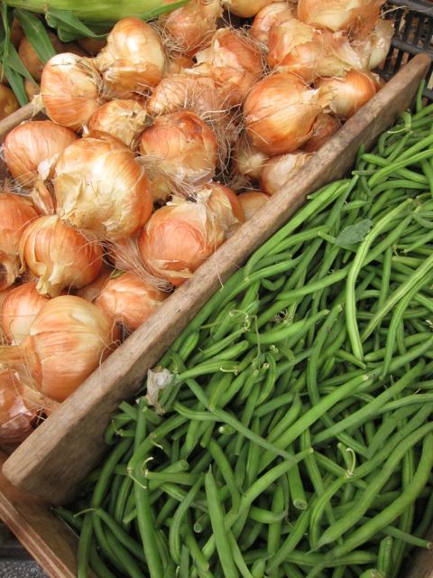 onions and green beans