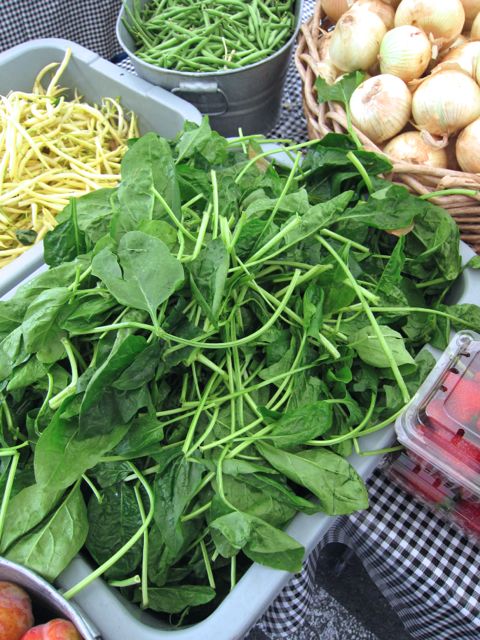 spinach in tub