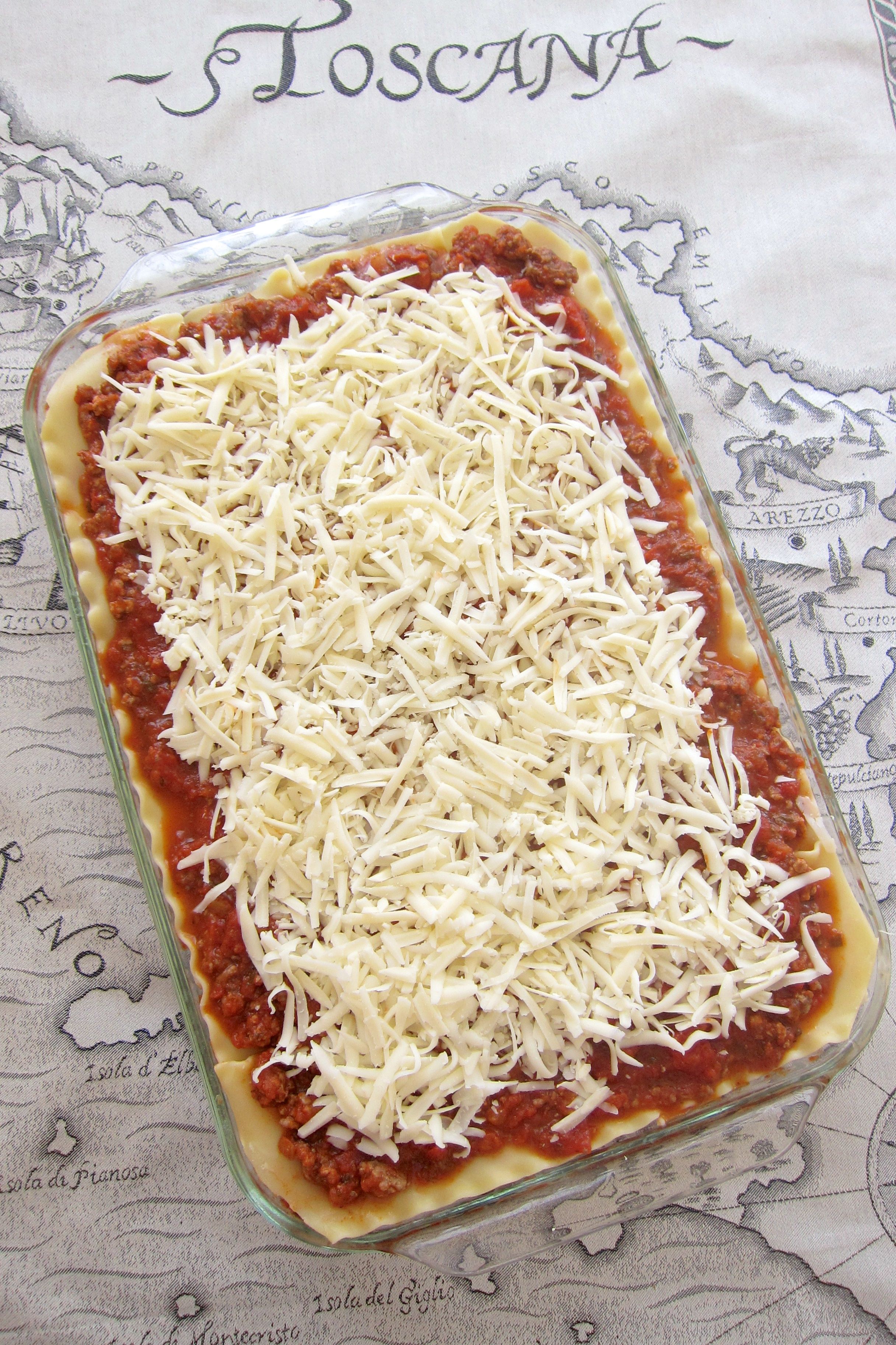 Lasagna Delux and Sautéed Summer Squash With Onions and Garlic