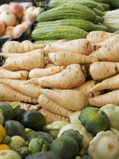 parsnips, carrots leeks in an herbed cream sauce