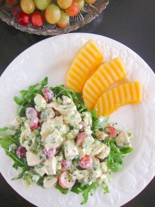 Curried Chicken Salad With Grapes and Cantaloupe